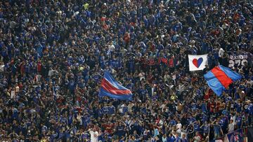 Futbol, Universidad de Chile vs Cruzeiro
 Copa Libertadores 2018
 Hicnhas de Universidad de Chile alientan durante el partido contra Cruzeiro por la fecha 3 del grupo E de la Copa Libertadores disputado en el estadio Nacional de Santiago, Chile.
 19/04/20