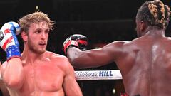 Logan Paul y KSI durante su pelea en Staples Center, Los Angeles, California.Noviembre 09, 2019.