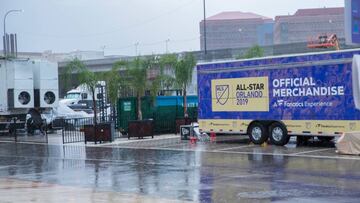 Esta tormenta obligo a suspender el entrenamiento del Atlético.