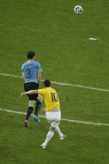 28 de junio de 2014. Mundial Brasil 2014. Partido de Colombia contra Uruguay. En ese encuentro, James Rdríguez marcó el mejor gol de año 2014.