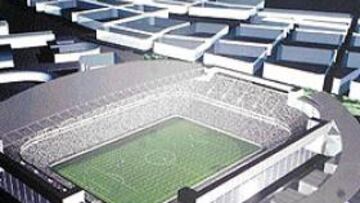 <b>IMAGEN VIRTUAL</B>. El nuevo estadio será así cuando se acabe su construcción. De momento, es sólo una representación ideal de cómo se verá a vista de pájaro cuando se inaugure.