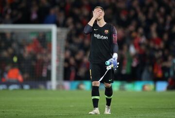 Marc-Andre ter Stegen tras finalizar el encuentro.