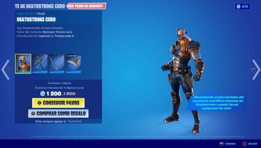 Fortnite: skin Deathstroke Cero ya disponible; precio y contenidos
