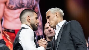 Ilia Topuria y Charles Oliveira, cara a cara.