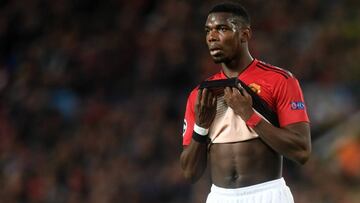 El centrocampista francés del Manchester United, Paul Pogba, durante un partido.