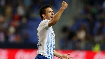 Ignacio Camacho celebra el 1-0 del Málaga ante el Granada en la jornada pasada de Liga Santander.