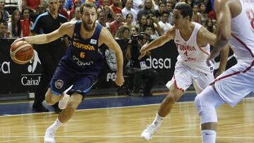 Sergio Rodríguez, ante Túnez.