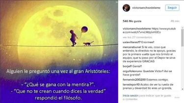 Víctor aviva la polémica con la plantilla del Deportivo