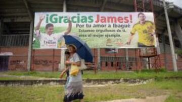 AGRADECIMIENTOS. La ciudad de Ibagu&eacute;, capital del departamento de Tolima, agradece con carteles la solidaridad de James.
 