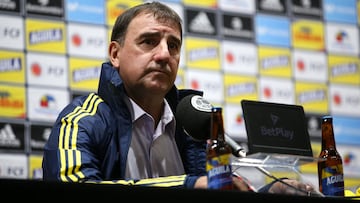 Néstor Lorenzo, nuevo director técnico de la Selección Colombia, durante la rueda de prensa de su presentación.