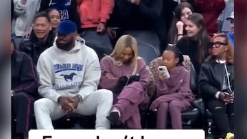 LeBron faces courtside disrespect head-on with Savannah and Zhuri by his side