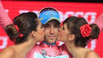 Nibali, en el podio del Giro.