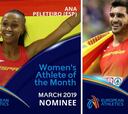 Peleteiro y Ureña, nominados a atletas europeos de marzo