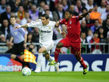 En semifinales de la Champions de 2012 el sorteo deparó un enfrentamiento entre el Bayern y el Real Madrid. Alaba destacó en ambos partidos tratando de frenar por su banda las constantes internadas de Ángel di María. A pesar de la clasificación Alaba se marchó con sabor agridulce pues vio una amarilla que le impidió jugar la final contra el Chelsea en Múnich, que a la postre perdió por penaltis el conjunto bávaro.