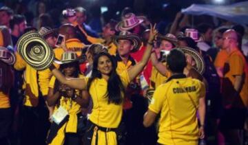 La delegación colombiana en la clausura de los Juegos Panamericanos 2015 en Toronto.