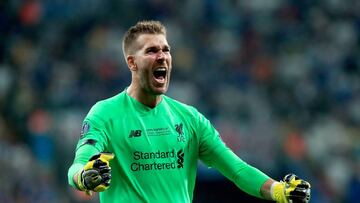 UEFA Super Cup - Liverpool vs Chelsea
14 August 2019, Turkey, Istanbul: Liverpool goalkeeper Adrian celebrates his side's second goal during the UEFA Super Cup Final soccer match between Liverpool and Chelsea at Besiktas Park. Photo: Peter Byrne/P