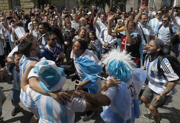 Los aficionados argentinos toman Nizhni Nóvgorod