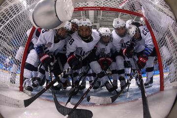 Las jugadoras de hockey hielo de Estados Unidos.