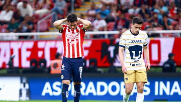 Jesus Orozco of Guadalajara during the 15th round match between Guadalajara and Pumas UNAM as part of the Liga BBVA MX, Torneo Apertura 2024 at Akron Stadium on November 02, 2024 in Guadalajara, Jalisco, Mexico.