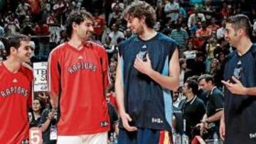 <b>HERMANOS EN ARMAS. </b>Calderón, Garbajosa, Pau y Navarro: los camaradas se citan en Memphis.