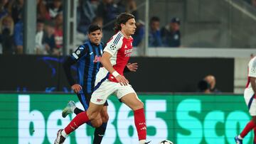 Bergamo (Italy), 19/09/2024.- Arsenal's Riccardo Calafiori in action during the UEFA Champions League soccer match between Atalanta BC and Arsenal FC at the Bergamo Stadium in Bergamo, Italy, 19 September 2024. (Liga de Campeones, Italia) EFE/EPA/MICHELE MARAVIGLIA
