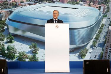 Florentino Pérez durante la presentación. 