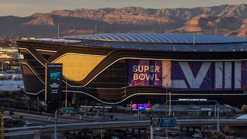 The rising sun illuminates the Allegiant Stadium, where Super Bowl LVIII will take place, in Las Vegas, Nevada, U.S., January 24, 2024. REUTERS/Carlos Barria