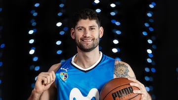 Patricio Garino, alero del Movistar Estudiantes, durante la sesión de fotos oficial de la temporada 2024-25.