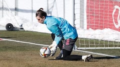 Lunin, en un entrenamiento.