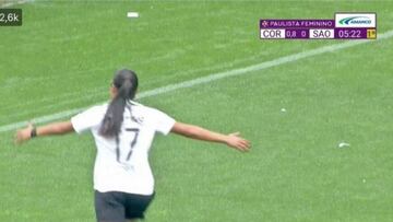 Captura de pantalla del marcador del Corinthians-Sao Paulo femenino. 