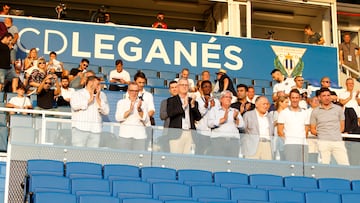 El palco de Butarque en el partido de pretemporada entre el Leganés y el Getafe.