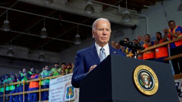 FILE PHOTO: U.S. President Joe Biden delivers remarks at the Carpenters International Training Center in Las Vegas, Nevada, U.S., December 8, 2023. REUTERS/Elizabeth Frantz/File Photo