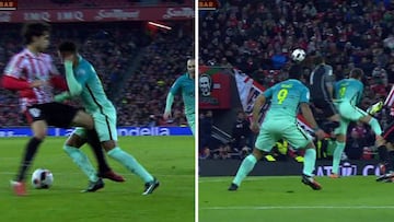 El Barça reclamó dos penaltis en la primera parte ante el Athletic
