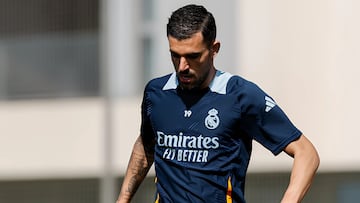 Ceballos, durante el último entrenamiento con el Real Madrid en Valdebebas.