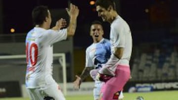 Mat&iacute;as Dituro celebra el gol que marc&oacute;.