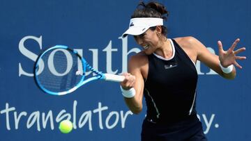 Garbine Muguruzadurante su partido con Svetlana Kuznetsova en Cincinnati.