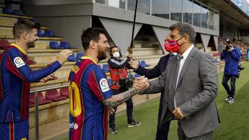 Messi y Joan Laporta. 