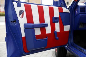 Luis Miguel Pérez tuneó su Peugeot 309 en honor a su gran pasíon, el Atleti. En un día especial ha recorrido los 300 kilómetros que separan su pueblo, Jarandilla de la Vera en Cáceres, de Valladolid.