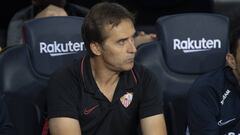 Julen Lopetegui antes del partido entre Barcelona y Sevilla de Liga Santander.