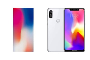 A la izquierda el fondo de pantalla por defecto del iPhone X, a la derecha el Moto P30