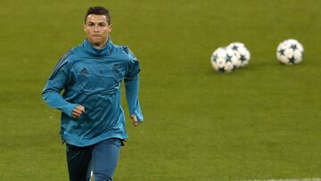 Cristiano, durante el entrenamiento en el Signal Iduna Park.