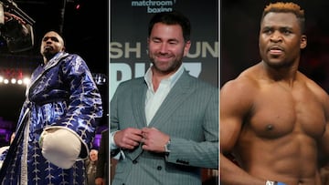 Dillian Whyte, Eddie Hearn y Francis Ngannou.