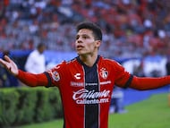 during the 12th round match between Atlas and Queretaro as part of the Liga BBVA MX Varonil, Torneo Clausura 2026 at Jalisco Stadium, on March 21, 2026 in Guadalajara, Jalisco, Mexico.