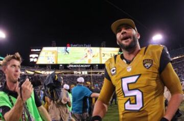 Alegr¨ªa tremenda en Jacksonville, Florida, tras la importante victoria que consiguieron anoche frente a los Titans que les 4-6, a tan solo media victoria de Colts y Texans (4-5). Los Jags sue?an con el liderato y los playoffs.