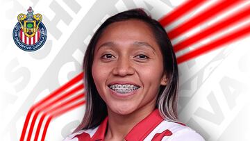 Esta es la imagen promocional del fichaje de Viridiana Salazar con Chivas.