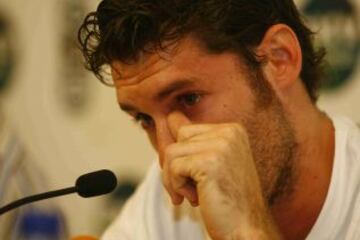 Rudy Fernández, en la rueda de prensa en la que anunciaba su salida de Badalona para jugar en los Portland Trail Blazers de la NBA.