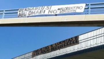 Aparecen pancartas pidiendo la dimisión de Florentino Pérez