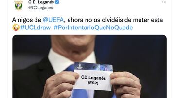 El Leganés pide a la UEFA que meta su bola en el sorteo de Champions
