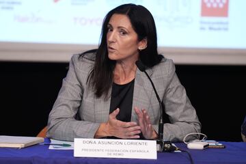 Asunción Loriente, presidenta de la FER, durante la presentación del campeonato.