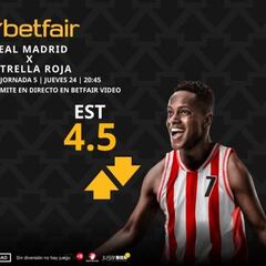 Real Madrid vs. Estrella Roja: horario, TV, pronósticos, estadísticas y clasificación